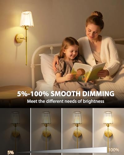 23 Inch Crystal Battery Operated Wall Sconce Set of 2