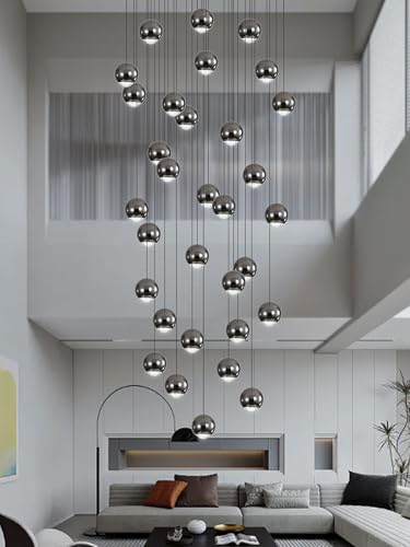 Modern Chandeliers for High Ceiling LED Dimmable Globe Chandeliers Large Pendant Light for Entrance Hallway Foyer Staircase