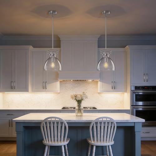 9.8'' Nickel Pendant Lights Kitchen Island