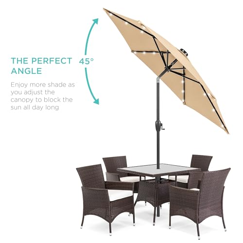 7.5ft Solar Umbrella LED Lighted Patio Umbrella