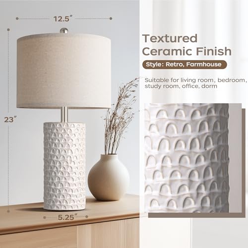 23" Modern Ceramic Table Lamp Set of 2 (2 Count)