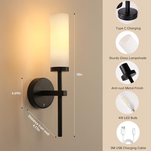Battery Operated Wall Sconces Set of 2 (2 Count)