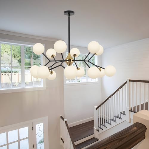 39" Black and Gold Sputnik Chandelier 15 (15 Count)