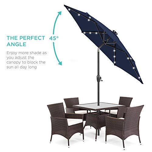 7.5ft Solar Umbrella LED Lighted Patio Umbrella