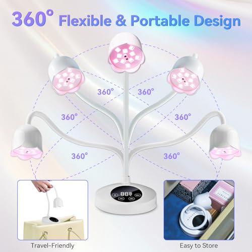 UV Nail Lamp for Gel Nails Polish Cordless Gooseneck 10s Flash Cure