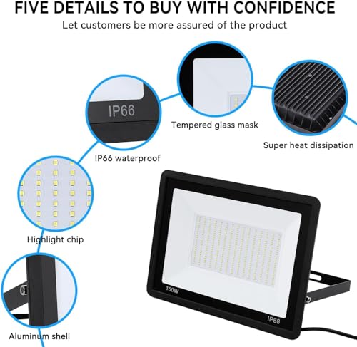 4Pack 150W LED Flood Light Outdoor