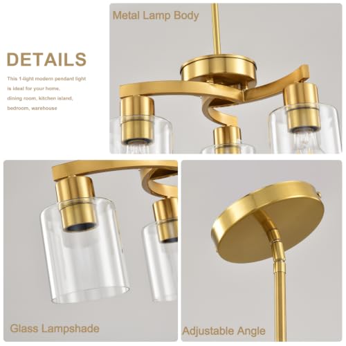 3 Light Brass Gold Dining Room Chandelier