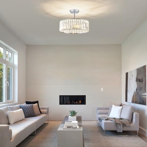 Crystal Chrome Ceiling Light