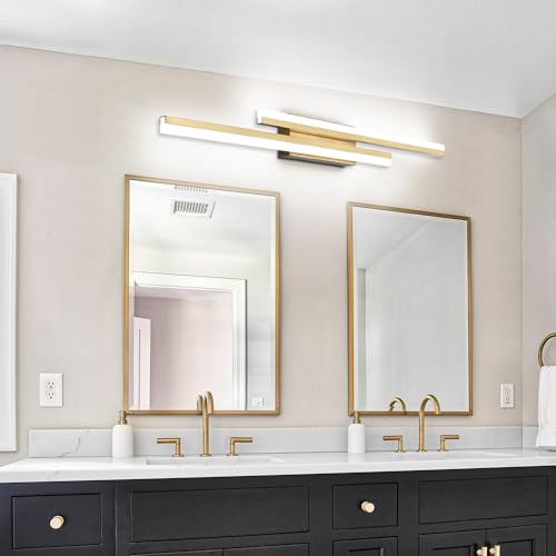 48 Inch LED Bathroom Light Fixtures Over Mirror Brushed Gold Vanity Light Modern Bath Lighting Bar 5CCT