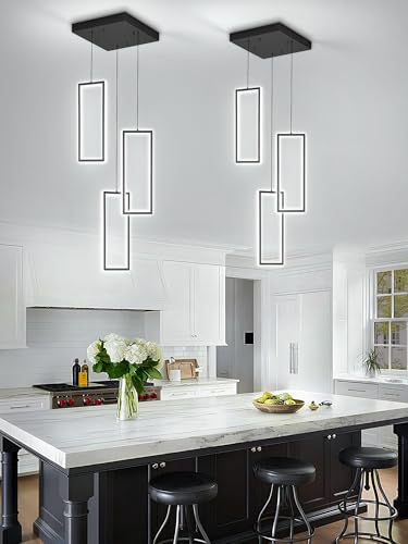 Modern LED Chandelier Adjustable Hanging Black Pendant Light Fixture 3