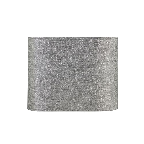 37002 Contemporary Oval Hardback Shaped Spider Construction Lamp Shade in Sliver Grey