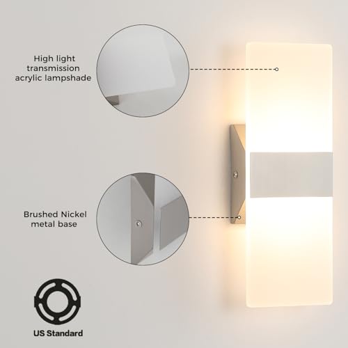 Modern LED Wall Sconce Set of 2
