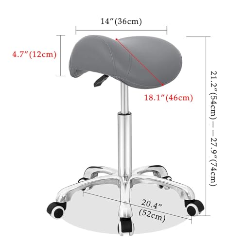Saddle Stool Rolling Chair for Office Massage Salon Kitchen Spa Drafting