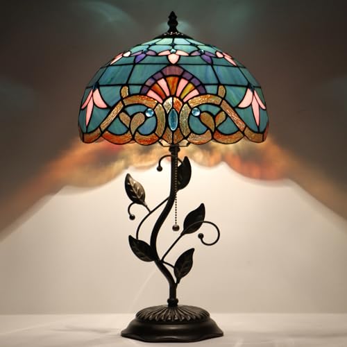 Tiffany Lamp Stained Glass Table Bedside Reading Light W12H19 inch