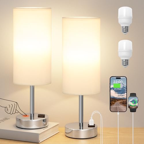 Touch Table Lamp for Bedroom Set of 2 (2 Count)