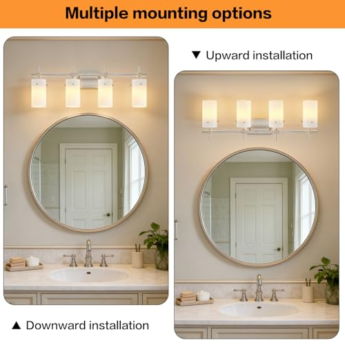 4 Light Bathroom Vanity Lights Over Mirror