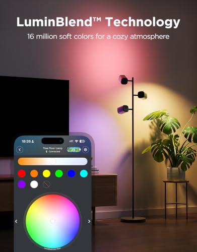 Tree Floor Lamp with 3 Rotatable Lights