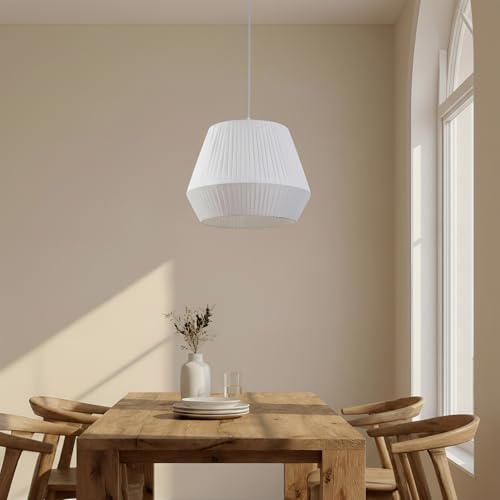 White Fabric Pendant Light Shade