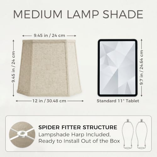 Beige Square Cut Corner Lamp Shades Set of 2 (2 Count)