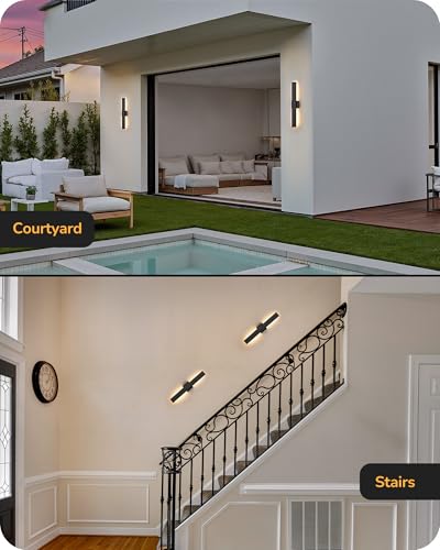 23.6" Modern Outdoor Wall Light (2 Count)