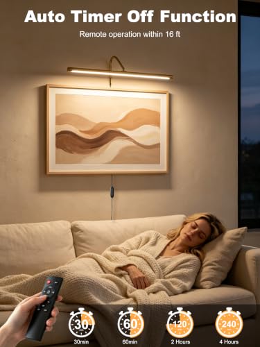 Plug in Picture Light for Wall (Gold / 24 Inch)
