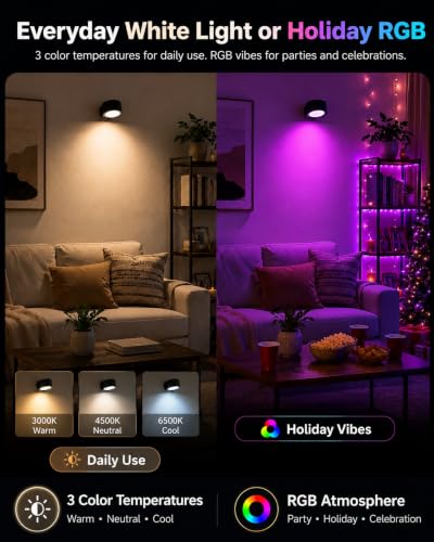 Rechargeable RGB Wall Sconces with Remote