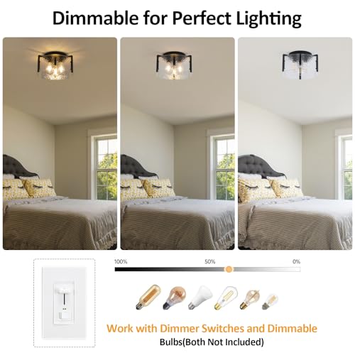 Black Flush Mount Ceiling Light Fixture