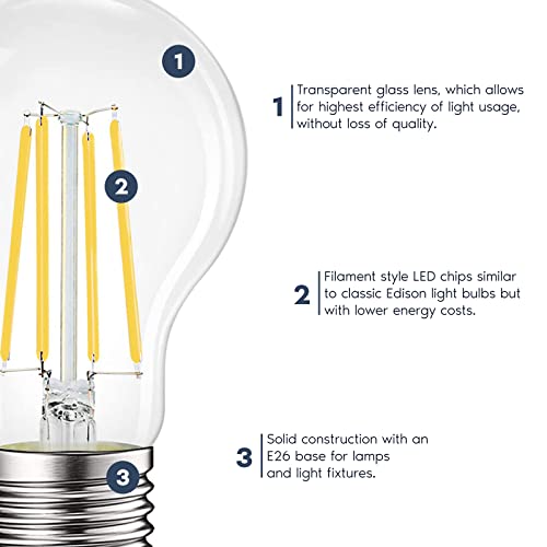 Vintage A19 LED Light Bulbs 100W Equivalent (2 Count)