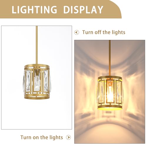 2 Pack Crystal Pendant Light Fixtures Over Island Modern Kitchen Lighting