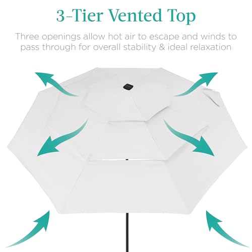 10ft 3 Tier Solar Patio Umbrella