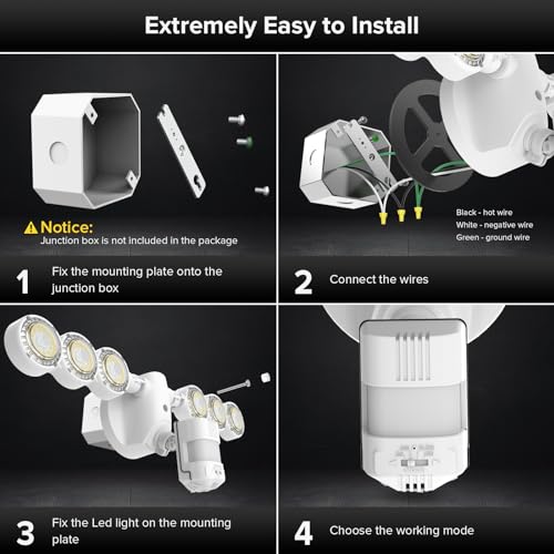 Motion Sensor Outdoor Lights 7000LM Security Lights