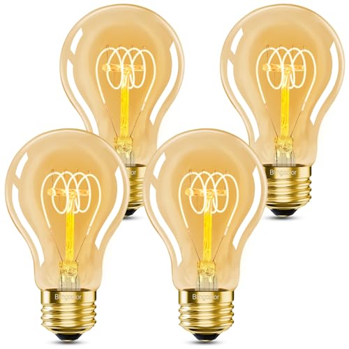 E26 Dimmable A19 Vintage 6W LED Edison Light Bulbs 60 Watt Equivalent (4 Count)