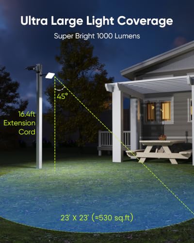 1000 Lumens 299 LED Solar Lights Outdoor Bright Solar Black 1 Pack