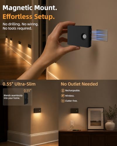 6 Pack Motion Sensor Night Lights with Charging Station (6 Count)