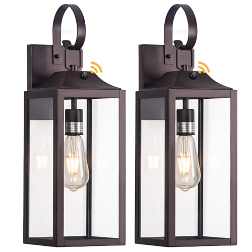 19" Large Dusk to Dawn Outdoor Lighting Bronze 2 Pack (2 Count)