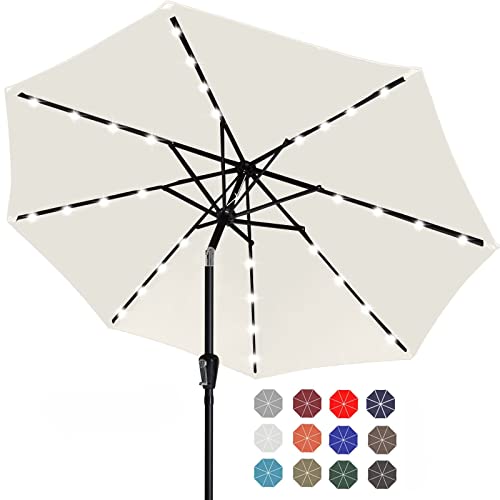 Durable Solar Led Patio Umbrellas with 32LED Lights 9FT