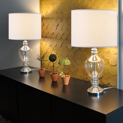 Pure White Drum Lamp Shades Set of 2 Large Lampshade 16``Top x 16``Bottom x 12``High (2 Count)