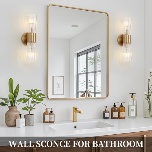 Mid Century Modern Wall Lights with Crystal Glass Shade