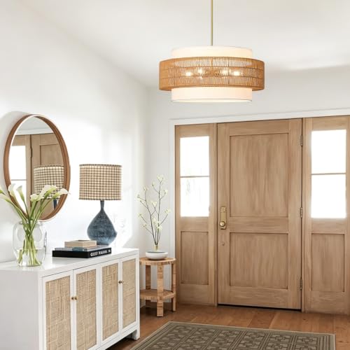 25.6" Rattan Chandelier for Dining Room