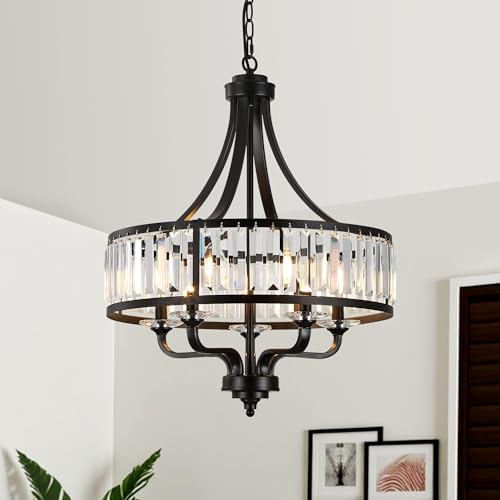 Modern Black Crystal Chandelier