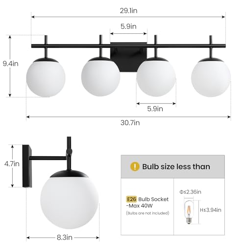 Bathroom Lighting Fixtures Over Mirror (4 Count)