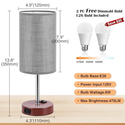 Bedside Table Lamp Set of 2 (2 Count)