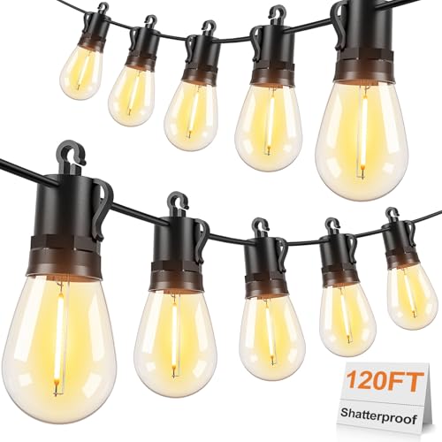 120FT LED Outdoor String Lights for Patio Decor