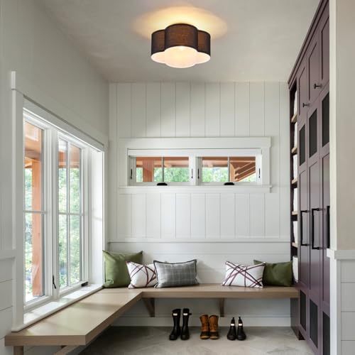 Black Semi Flush Mount Ceiling Light Fixture