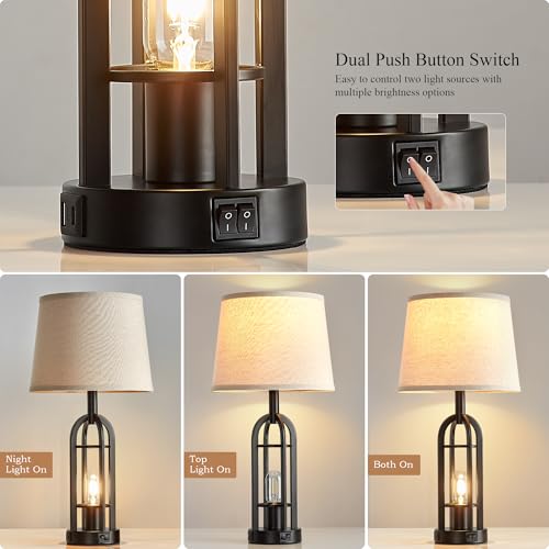 Black Table Lamps for Living Room Set of 2 (2 Count)