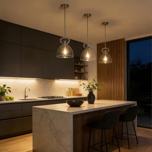 9.8'' Nickel Pendant Lights Kitchen Island