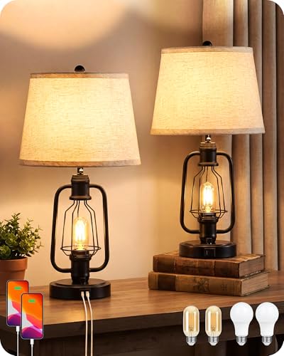 Farmhouse Table Lamps Set of 2 (2 Count)
