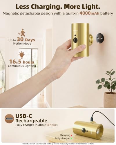 Motion Sensor Wall Sconces with Remote (2 Count)