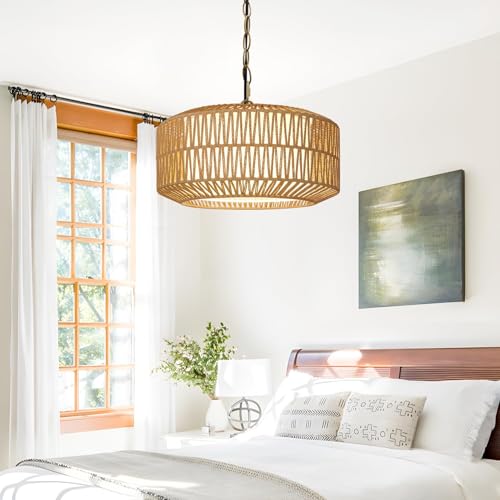 9" 52" Height Adjustable Farmhouse Chandelier Light Fixture