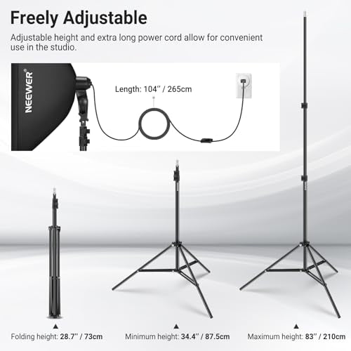 24"x24" 450W Equivalent Softbox Lighting Kit w Tripod Stand